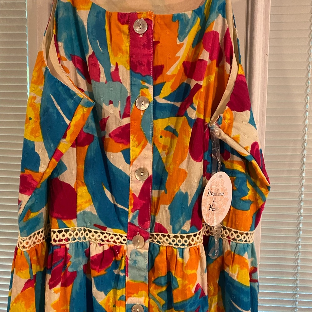 NWT Harlow & Rose bright Floral Midi Dress. Size XL - Picture 5 of 6
